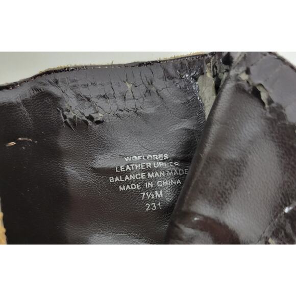 Guess Womens Boots Size 7.5 Tan Side Zip Almond Toe Studded Chucky Ankle Heel - Picture 11 of 12